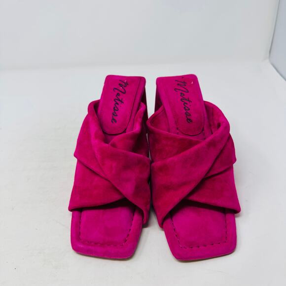 Matisse Dawson Women’s Size 7M Hot Pink Suede Block Heel Sandals - Picture 4 of 13